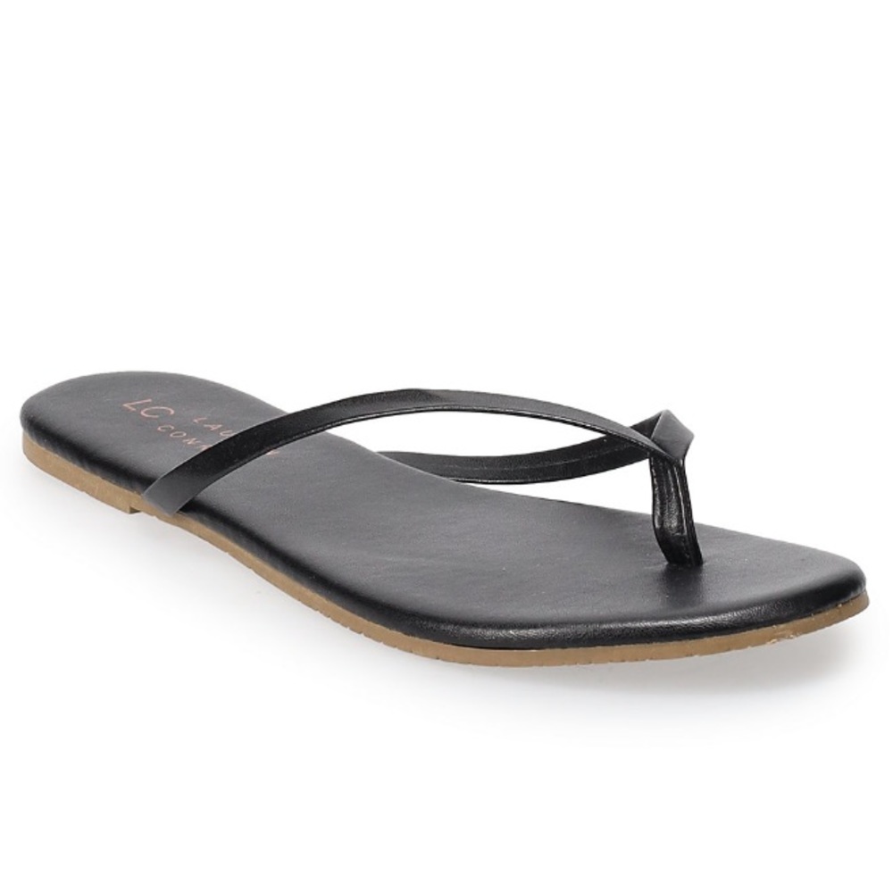 LC Lauren Conrad Honey 2 Black Flip Flop Sandals